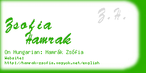 zsofia hamrak business card