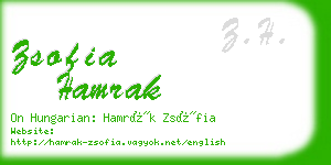 zsofia hamrak business card